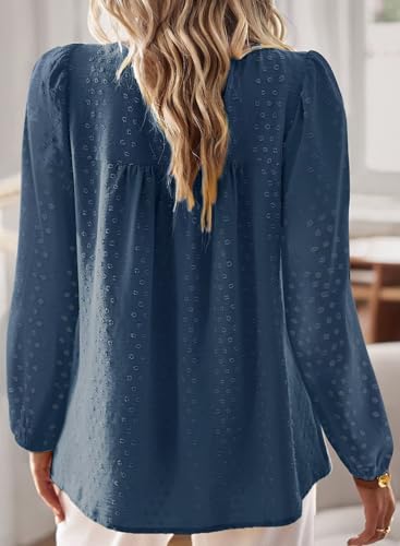 Image of Falechay Womens Tops Flowy Boho Dressy Casual Lace Cute Long Sleeve Shirts