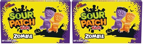 SOUR PATCH KIDS Zombie Orange & Purple Soft & Chewy Halloween Candy, 3.5 oz (Pack of 2)