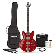 Everything a budding bassist needs! Cut-through tone provided by chrome single coil P90 pickups Portable amp offers a 3-band EQ plus headphone output for quiet practice Includes spare strings, gig bag, plectrums, strap and cable