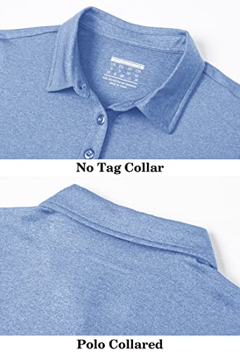 Magcomsen Women's Golf Polo T Shirts Lightweight Quick Dry Shirt Upf 50+ Polo Collared Short Sleeve Tennis Shirt Light Blue,M #TOP3