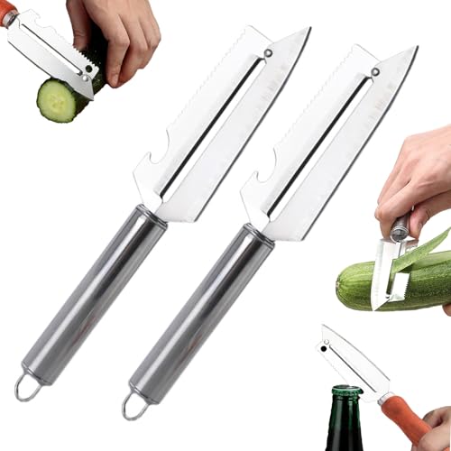 Multifunctional Vegetable Peeler for Kitchen, 3 in1 Fruit & Veggie Peeler Paring Knife with Bottle Opener, �L�b�`���p���@�\��؃s�[���[�A3 in1�t