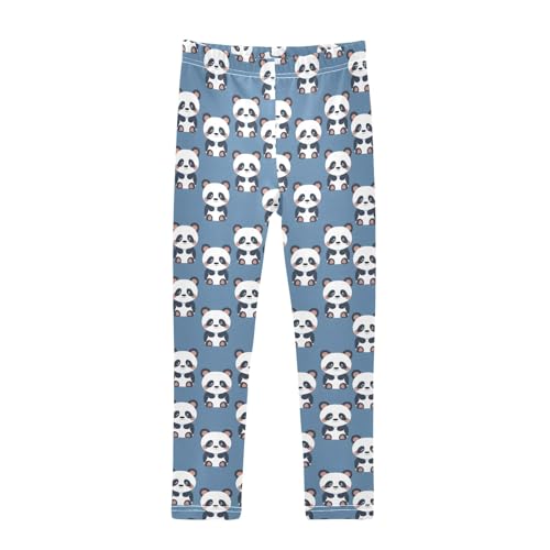 Cute Pandas Girls Leggings Kids Yoga Pants Athletic Tights Pants 4-10 Years