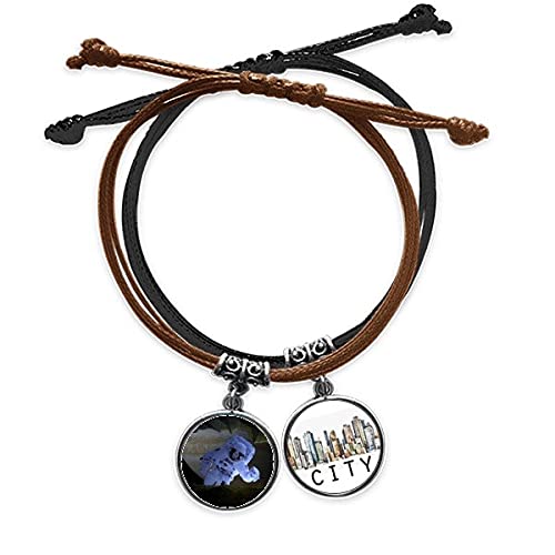 Bracelet galaxie astronaute en corde et cuir tressé noir pour homme et ado