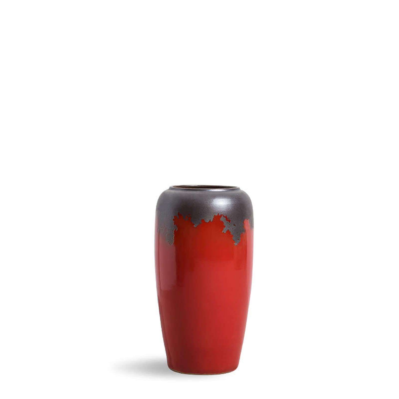 asdchZen Indoor Gardening Decorative Vases In The Living Room Entrance, Large Floor-Standing Ceramic Vase Red Flower Vase,25 * 49CM