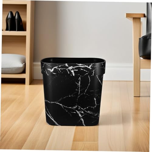 Caneca de basura rectangular de plástico color negro miniatura 5