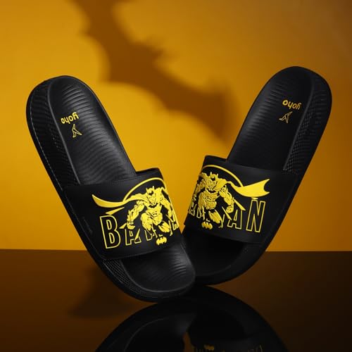 Image of YOHO Batman: Dark Knight Sliders for Men, Comfortable and Lightweight Slides, Footwear for Man & Boys, Official WB Superhero Merchandise -004