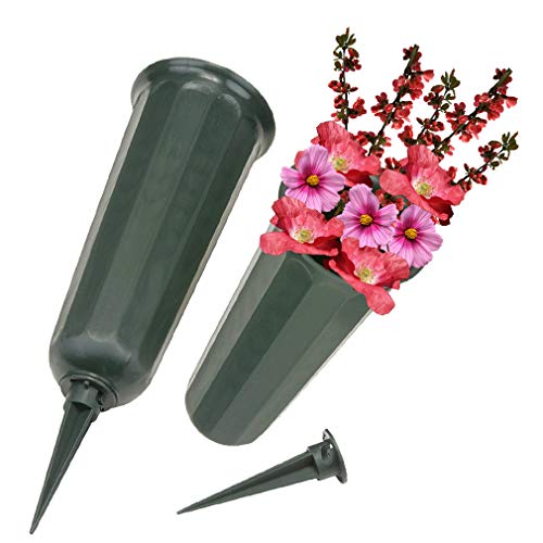 Evelots Cemetery Grave Cone Vase For Fresh/Artificial FlowersSturdy