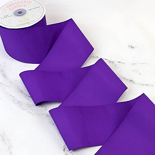 Creative Ideas Gro3000-465 , 3" Inch Solid Grosgrain Ribbon, 25 Yards, Purple, 25 Yd #TOP2
