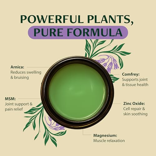 Wild Healing Comfrey Salve – Concentrated Herbal Balm with Arnica, Magnesium & MSM – Soothing Botanical Cream for Joints, Muscles & Dry Skin – 4.23 oz - Image 5