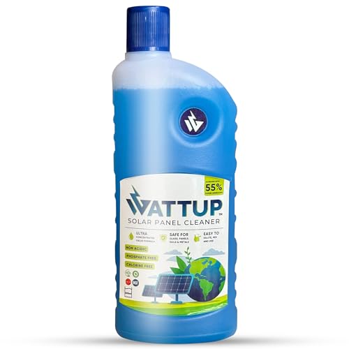 Image of Solar Panel Cleaning Liquid | 100% Non-Acidic & Biodegradable | Removes Heavy Stains, Improves Power Generation Efficiency & Easy to Use | Safe for glass, panels, rails & metals - 500ml