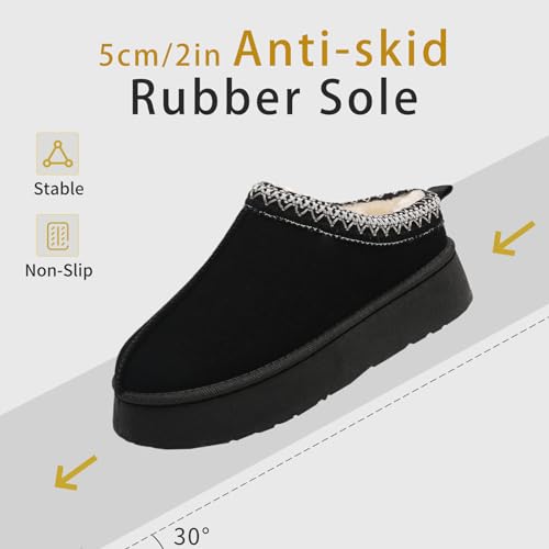 Womens Slip On Platform Slippers Faux Fur Boots Slipper Thickened Sole Durable Fluffy House Slippers for Indoor and Outdoor4