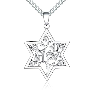 TRENSYGO 925 Sterling Silver Jewellery, Jewish Star Of David Jewellery, Tree Of Life Jewellery, Necklace, Earrings, Birthday Presents, Hanukkah Presents, Valentine Presents, Thanksgiving Presents, Jewish Presents