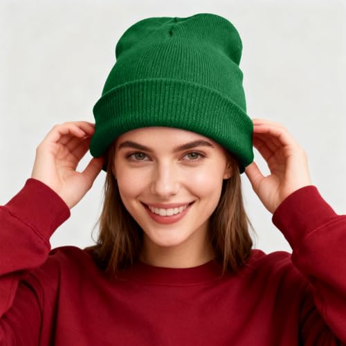 Image of ZOORON Beanie for Men Women Warm Winter Hat Unisex Soft Knit Cuffed Beanie