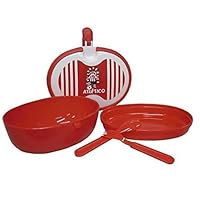 Atlético de Madrid, Lunchbox mit 2 Tellern, Löffel und Gabel, offizielles Lizenzprodukt Atlético de Madrid, Rot (CyP Brands)