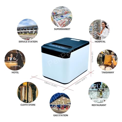 Image of PeriPeri 3inch Desk Advanced 80mm Inkless Receipt Thermal Printer with Auto Cutter & Cash Drawer Support, ESC /POS Bill Print (1Year Warranty) (USB+LAN)