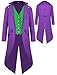 Halloween Mittelalter Viktorianische Jacke Kostüme für Männer, Steampunk Gothic Frack Mantel Uniform, Renaissance Piraten Vampir Party Cosplay Kostüme for Erwachsene Herren (Violett,M)
