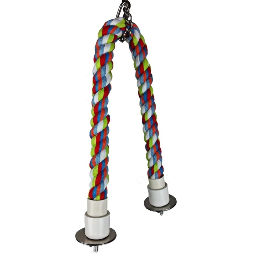A&E CAGE COMPANY 001351 Multicolor Happy Beaks Cotton Cable Bird Perch.75 x 36