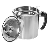 MUCKLILY Ölsiebbehälter mit Filter Fettabscheider für Gesunde Ergonomischer Kunststoffgriff zur Trennung von Öl und Wasser für Gastronomie und Haushaltsbedarf