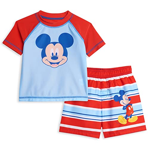 Image of Disney Mickey Mouse Rash Guard and Swim Trunks Outfit Set Infant to Toddler