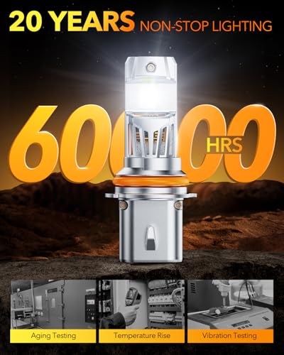 Image of OXILAM 9007 LED Bulbs, 1000% Ultra-Brightness, 3 Min Quick Install Wireless Plug and Play,1:1 Halogen Size 9007 Fog Lights, 20 Years Lifespan, No Flicker, 99% Compatibility, Pack of 2