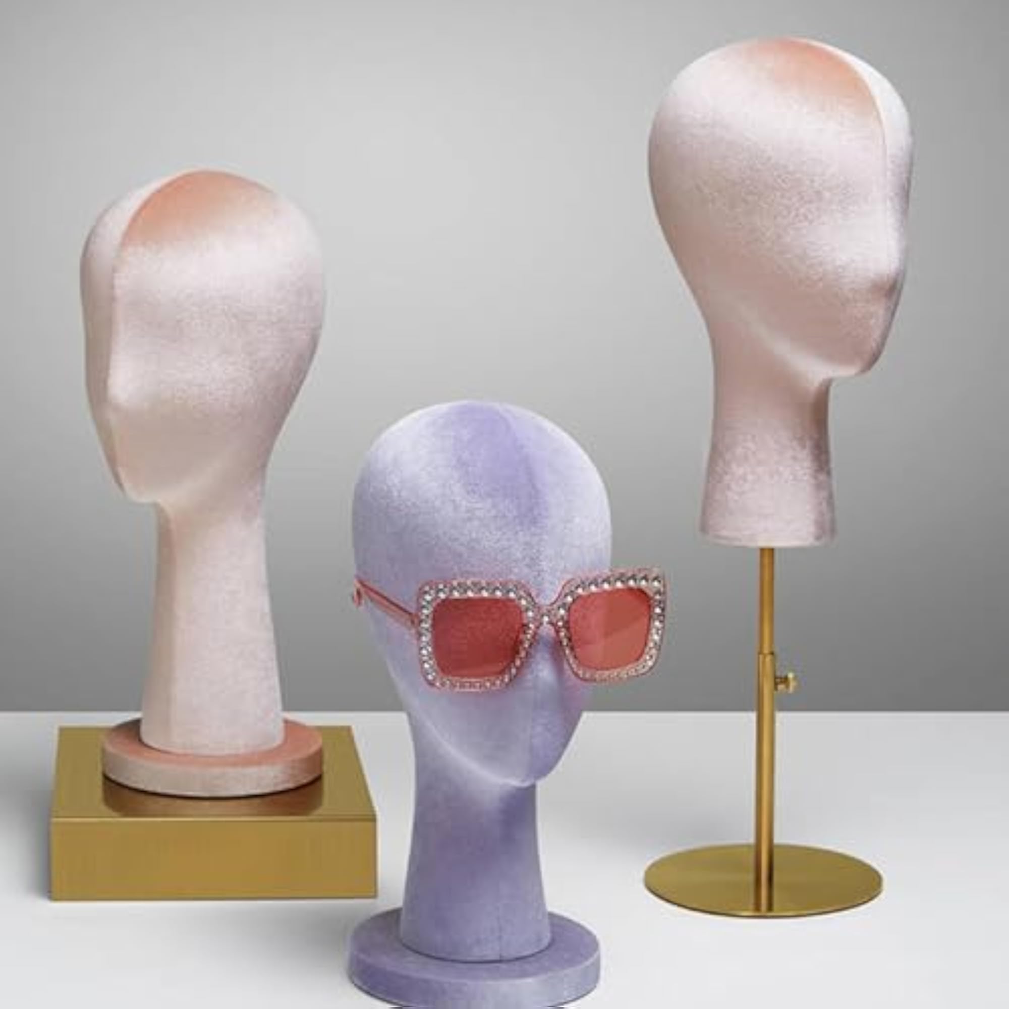 Pink Mannequin Head Hat Rack for Jewelry & Wig Display