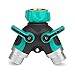 Produktbild lawnko 2-Wege-Verteiler, 2 Wege verteiler Wasser 3/4, Wasserdurchfluss Regulier und Absperrbar Wasserverteiler für Garten Outdoor