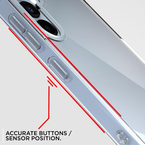 Image of Pikkme Back Cover for Samsung Galaxy A35 5G Raised Edges Shockproof Clear PC + TPU Transparent Protective Phone Bumper Case(Transparent)