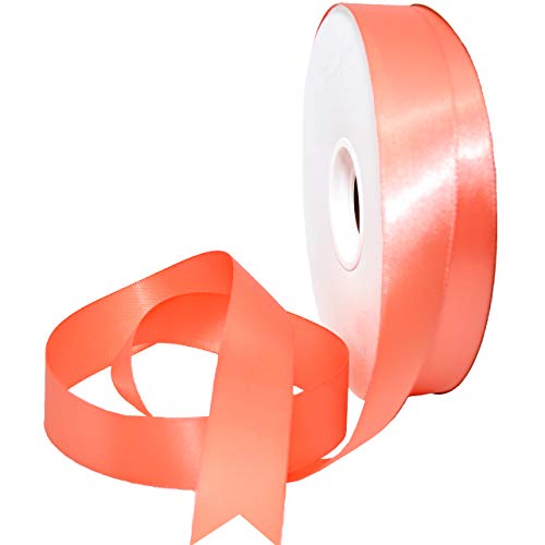 Image of Morex Ribbon 088 Double Face Satin Ribbon, 7 /8 Inch by 50 Yards, Light Coral