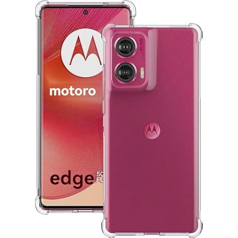 USTIYA Case for Motorola Moto Edge 50 Fusion Clear TPU Four Corners Military-Grade Protection Cover Transparent Soft funda Cover