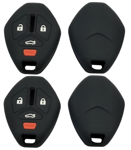 2PCS Silicone Protector Key Fob Cover fit for Mitsubishi Eclipse Endeavor Galant Lancer Outlander Keyless Entry Remote Control Key Fob