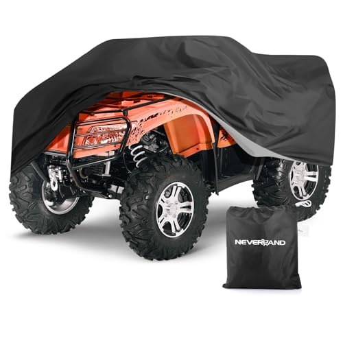 NEVERLAND Funda Protectora Negra XL para ATV y Quad – Lona Impermeable 190T con Protección UV, Cordón Elástico Inferior y Hebillas Antiviento 210 x 120 x 115 cm