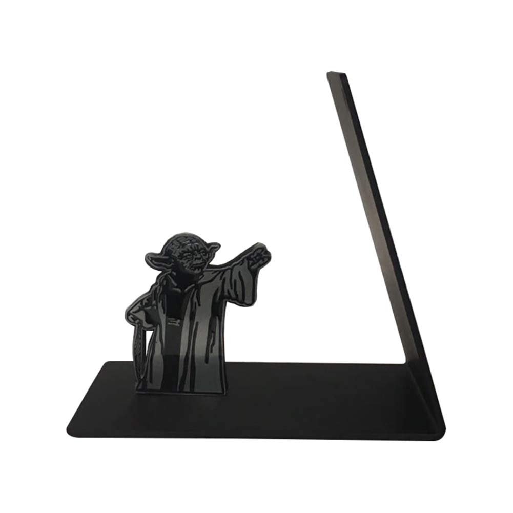 SY-Home Sujetalibros de Metal Pesado, Escritorio de Oficina en casa Star Wars en Forma de L Negro sujetalibros estantería 16 * 16.5CM