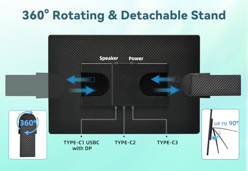 Image of 2.5K Portable Monitor for Laptop - 16 inch QHD Laptop Screen Extender 120% sRGB Wide Color HDR HDMI USB C Travel External Display with Kickstand Gaming Monitor for Computer PC Phone Game Console