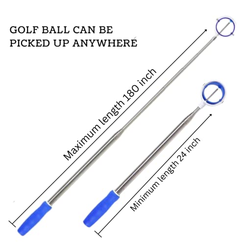 Fitsport Golf Ball Retriever For Water With Golf Ball Grabber, Stainless With Automatic Locking Pick Up Retriever, Golf Accessories Golf Gift For Men And Women (Yellow) #TOP22