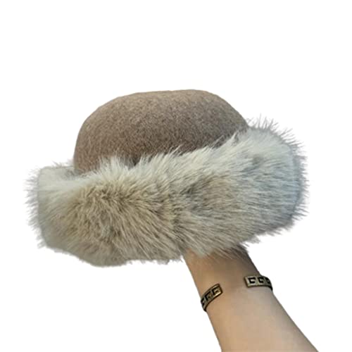 ShapeW Modische Kaninchenfell-Mongol-Hut, Wärme, winddicht, modischer Hut für Vermieter, Winter, wild, für Freunde, khaki, One size Cover
