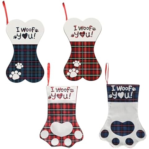 PLUSHCEWT Pet Paw and Bone Stockings Cover