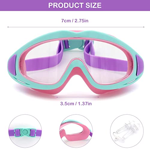 Image of Kids Swimming Goggles, Swimming Goggles for Kids 6-14, Anti Fog, UV Protection, No Leaking Wide Vision for Boys Girls