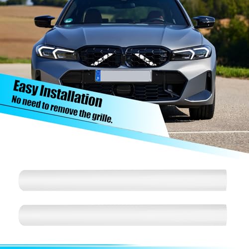 Image of Jaronx Compatible with BMW V Brace Cover for 3 Series G20 Sedan /G21 Touring 2019-2024 330i 330e M340i,Grille Insert Trims V Bar Brace Wrap Covers Compatible with BMW Front Grill Insert Stripes(White)