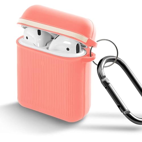 ＺＮＸ＼ＺＥＮＩＸ AirPods 第2世代 第1世代 ケース AirPods2 AirPods1 ケース シリコン カラビナ付 ピンク ZX-linpods (AirPods 1/2, ピンク)