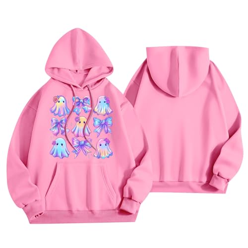 Halloween Hoodies for Women 2025 Fall Fashion Long Sleeve Cute Ghost Graphic Lightweight Hoodie with Pockets