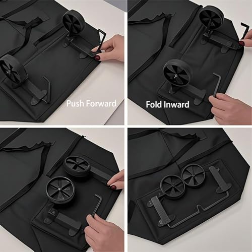 2-in-1 Lightweight Shopping Trolley Bag with Wheels, Waterproof Oxford Cloth Foldable Collapsible Trolley Bags, Large Capacity Shopping Cart for Home Supermarket (Black) by TOENAIK - Image 6