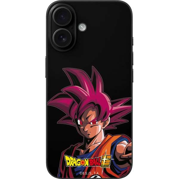 Skinit Decal Phone Skin Compatible with iPhone 16 - Officially Licensed Dragon Ball Super Goku Portrait Super Sayan 4 Design