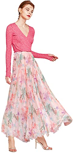 Shmily Girl -Damen Maxirock Bohemien Bodenlang A-Linien Swing Röcke...