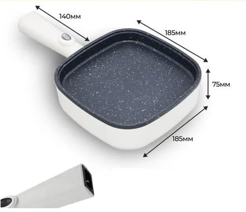 Image of Electric Skillet Non-Stick Square Pan | Multi Cooking Electric Fry Pan with Tempered Glass Lid (1 Compartment)
