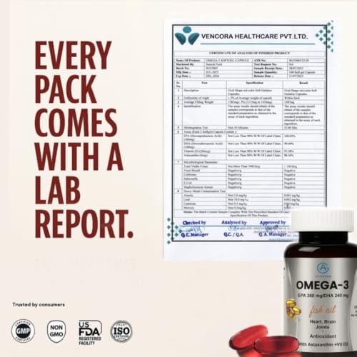 Image of Omega 3 Fish Oil 2000mg + Multivitamin Combo| Triple Strength Softgels with EPA & DHA + Astaxanthin & Vitamin D3 | Heart, Brain, Eye & Joint Health | Burpless | 60 Softgel each