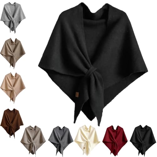 Murou Scarf Shawl Wraps,Curetoaway Women's Solid Color Pashmina Cashmere Knitted Cardigan Wool Cashmere Fleece Shawl
