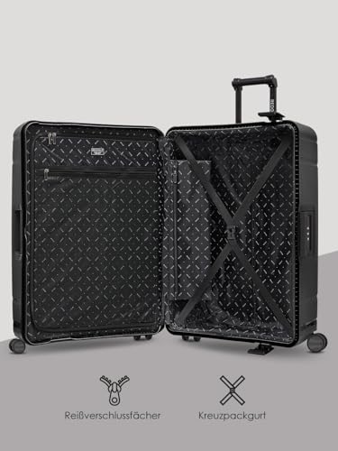 Sangle Valise Tsa Voyage : REDOLZ Valise Rigide Taille L XL | sans Fermeture Éclair | Grand Bag... – Image 3