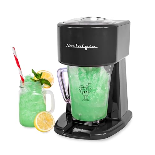 Image of Nostalgia Retro 40-Ounce Frozen Beverage Station - Slushie Machine and Ice Shaver with Automatic Mixing for Soda, Cocktails and Margaritas - Easy & Safe Use - Black