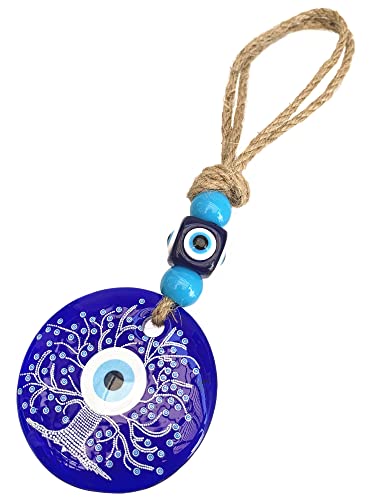 Blue Evil Eye Tree Of Life Design Wall Hanging Protective Ornament Amulet Housewarming Congratulation Birthday Gift-49 #TOP1