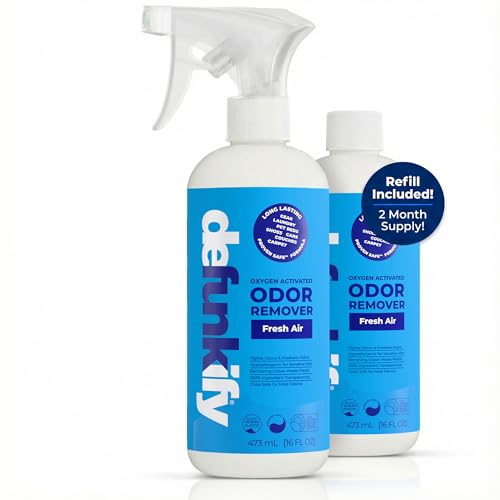 Fabric Freshener Spray 32oz. Fresh Air Odor Remover Spray. Shoe Deodorizer Carpet Deodorizer Odor Eliminator for Strong Odors Cleaning Supplies. ProvenSafe Fabric Freshener for Sensitive Gear